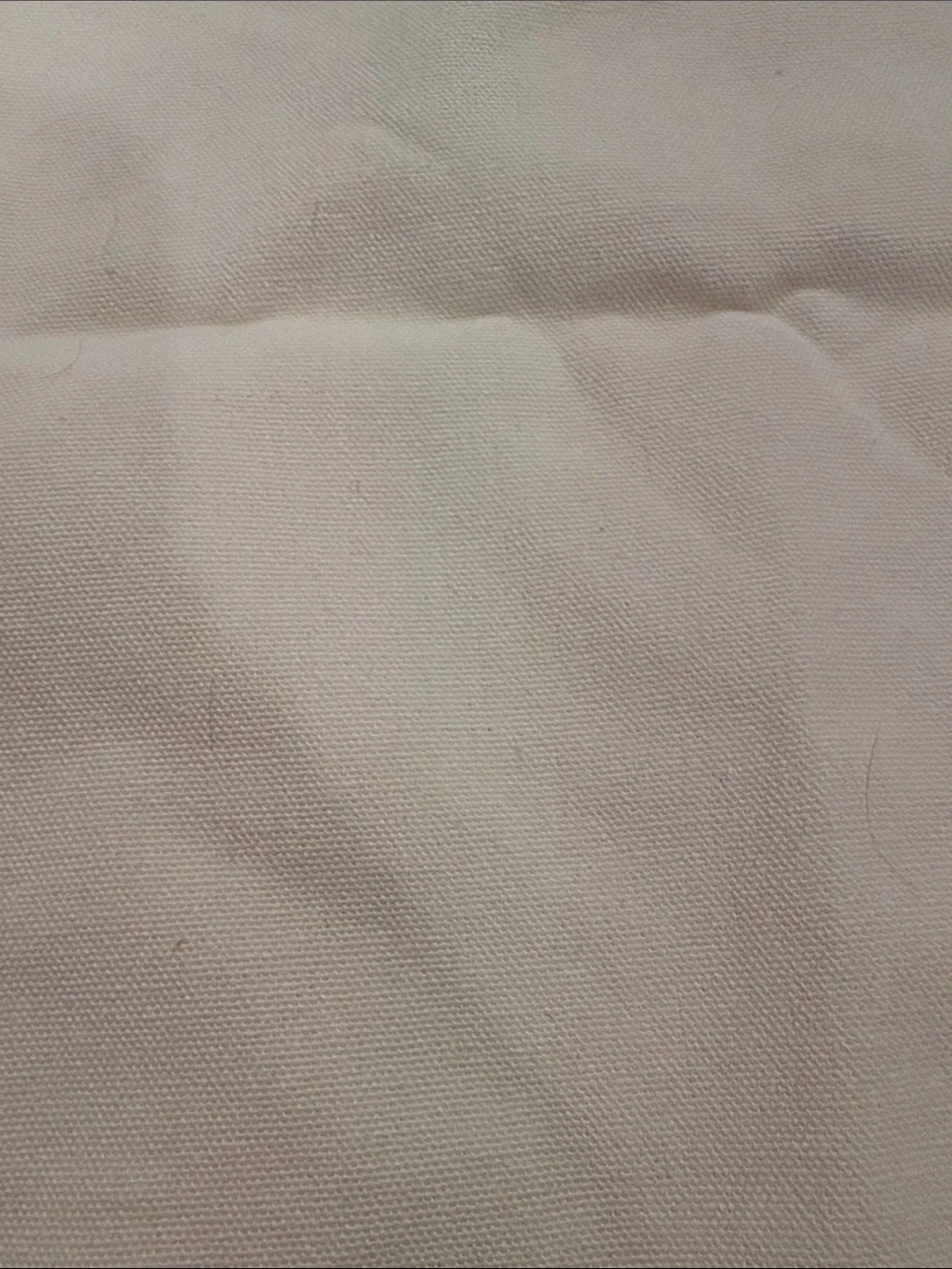 Off-Stamp Cream Canvas Tote with Red Logo